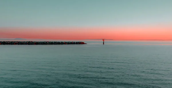 Piękny Zachód Słońca Nad Morzem — Zdjęcie stockowe