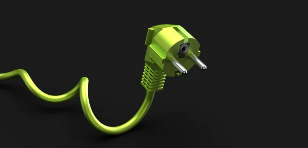 エネルギーケーブルプラグの3Dイラスト — ストック写真