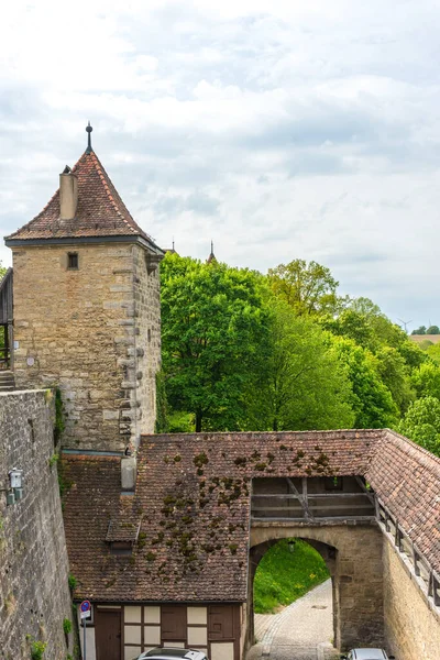 Castello Medievale Nel Centro Storico Rothenburg Der Tauber Spagna — Foto Stock