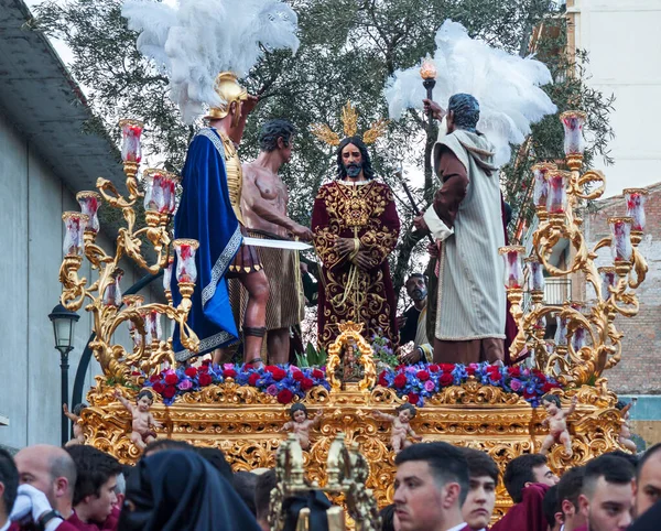 Andalusië Nazarenos Een Processie Tijdens Heilige Week Semana Santa — Stockfoto