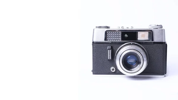 Oude Vintage Camera Geïsoleerd Witte Achtergrond — Stockfoto