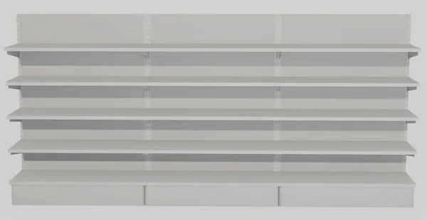 Empty Shelves White Background — Stock Photo, Image