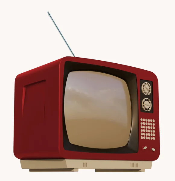 白い背景に隔離されたレトロなテレビ — ストック写真