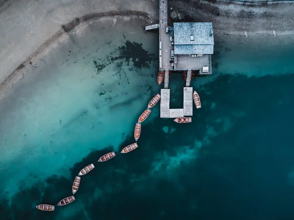 Vanuit Lucht Uitzicht Zee Schepen — Stockfoto