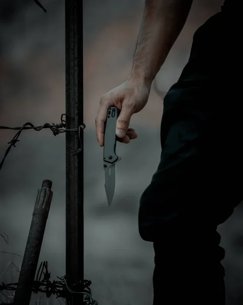 Uomo Con Una Pistola Nelle Mani Uomo — Foto Stock