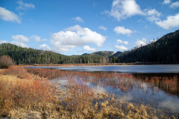 Beau Paysage Avec Une Rivière Lac Arrière Plan — Photo