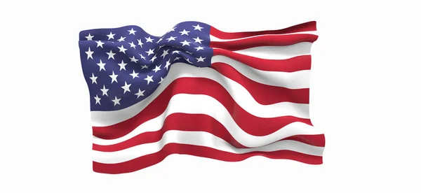 Usa Flag Waving Wind Illustration — Stock Photo, Image