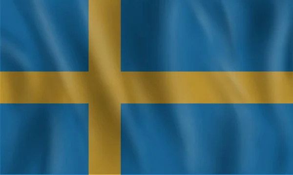 Flag Sweden Waving Wind — Stock Photo, Image