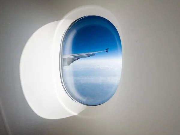 Křídlo Letadla Obloze — Stock fotografie