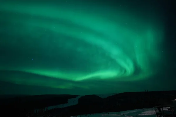 Norrsken Över Arktiska Bergen — Stockfoto