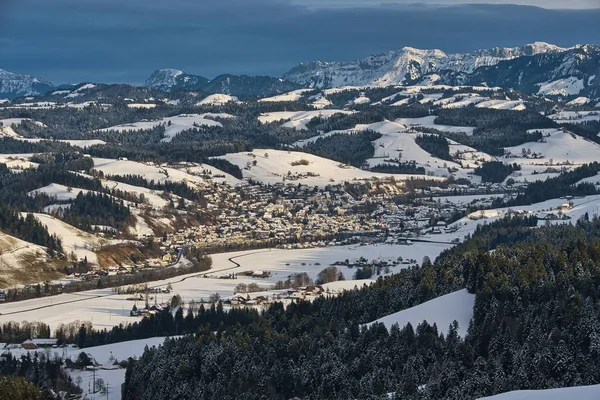 Vista Aérea Las Montañas Invierno — Foto de Stock