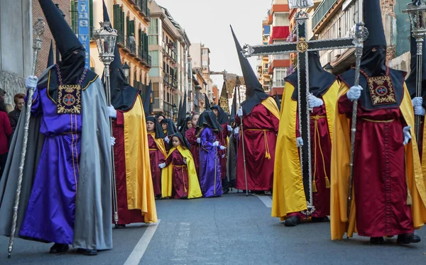 Andaluzja Nazarejczycy Procesji Podczas Wielkiego Tygodnia Semana Santa — Zdjęcie stockowe