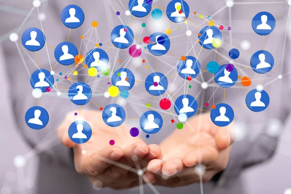 Soziales Netzwerk Konzept Mit Menschen Ikonen — Stockfoto