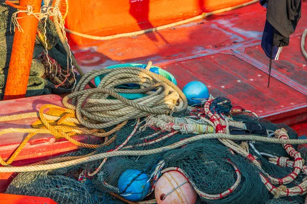 Rede Pesca Barco — Fotografia de Stock