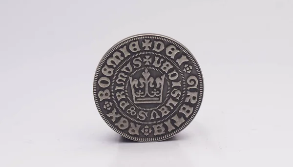 Zblízka Stříbrná Bronzová Mince — Stock fotografie
