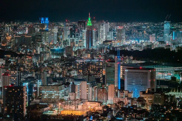 Tokyo Japan Januari 2019 Flygfoto Över Staden Natten — Stockfoto