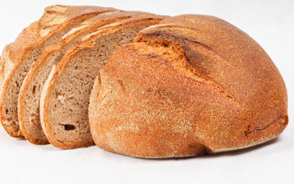 Нарізаний Хліб Білому Фоні — стокове фото