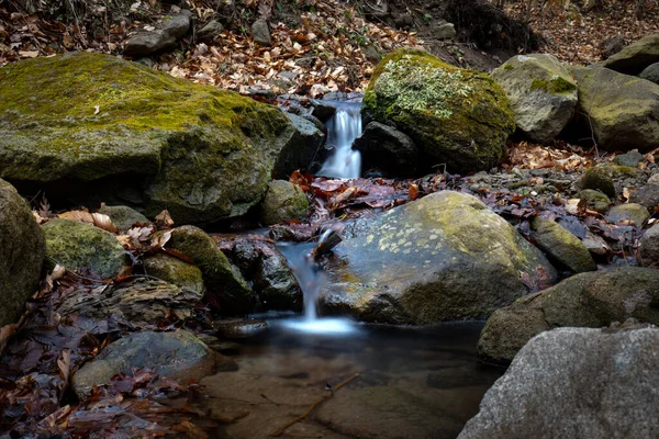Kaunis Vesiputous Metsässä — kuvapankkivalokuva