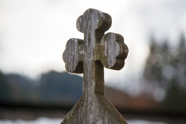 Kříž Pozadí Starého Kamene — Stock fotografie