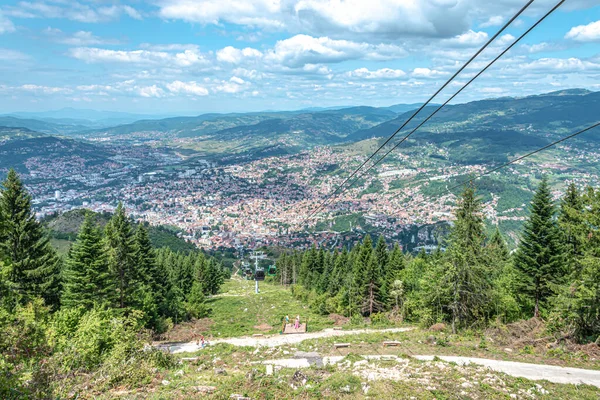 Vista Montaña Desde Cima Del Pueblo — Foto de Stock