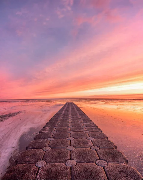 Vacker Utsikt Över Havet Vid Solnedgången — Stockfoto