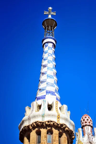 Minaret Náboženství Posvátné Oblohy Městě Barcelona — Stock fotografie