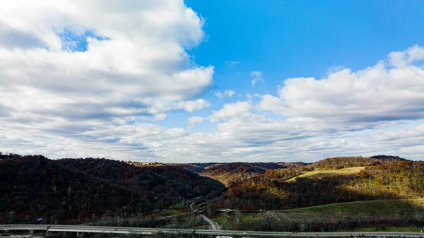 Vista Aerea Della Foresta Autunno — Foto Stock