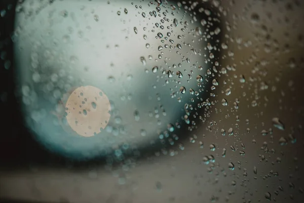 Regentropfen Fenster Verschwommener Hintergrund — Stockfoto