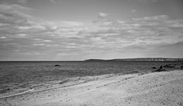 Zwart Wit Zand Van Zee — Stockfoto