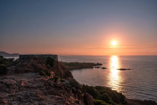 Belo Pôr Sol Sobre Mar — Fotografia de Stock