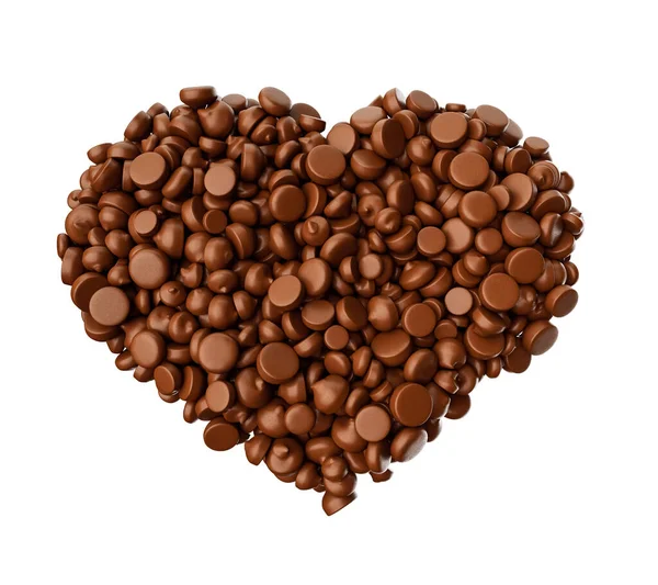 心形咖啡豆 白色背景分离 — 图库照片