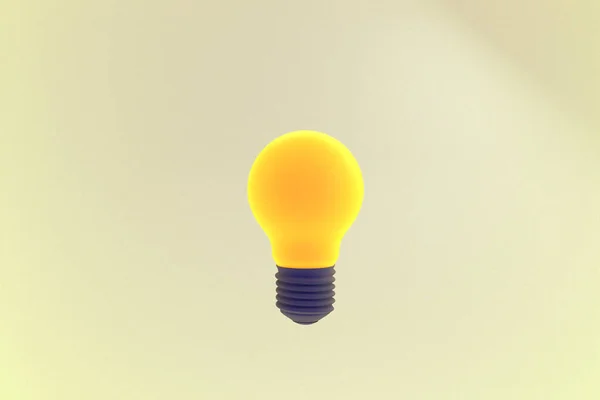 Žárovka Žlutém Pozadí — Stock fotografie