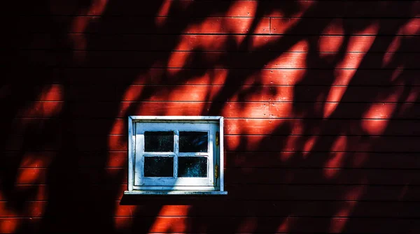 Mur Briques Rouges Avec Une Fenêtre — Photo