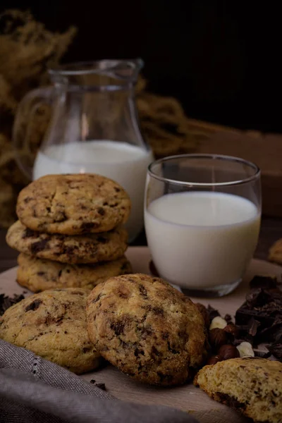 Biscoitos Caseiros Com Leite — Fotografia de Stock