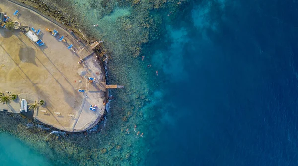Vista Aérea Del Mar Playa Las Islas Ionianas — Foto de Stock