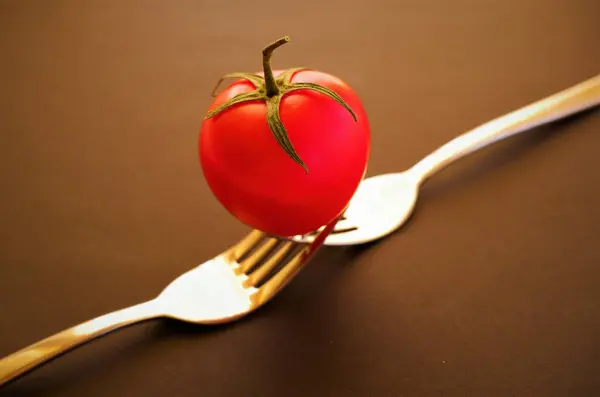 Tomater Och Körsbärstomater Gaffel — Stockfoto