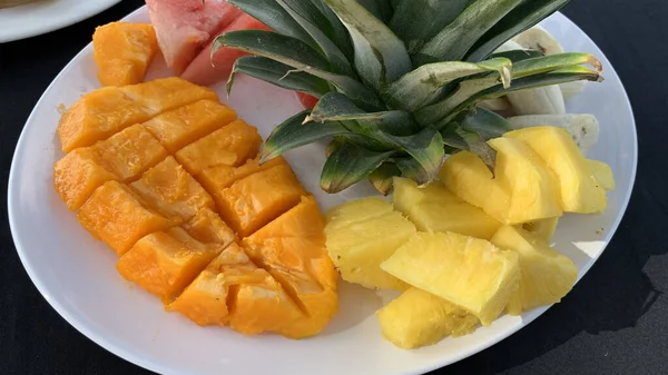 Mango Slices Plate — Stock Photo, Image
