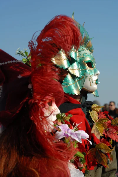 Venice Italy Februari 2017 Karneval Venetianska Masker Staden Rom Tjeckisk — Stockfoto