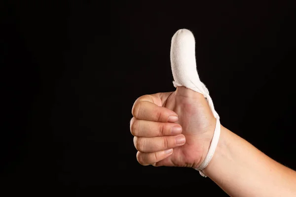 Hand Houden Van Een Zwart Wit Mannelijke Handschoen Met Een — Stockfoto
