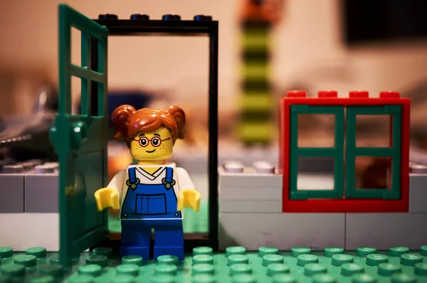 レゴのおもちゃの眺め 子供時代のコンセプト — ストック写真