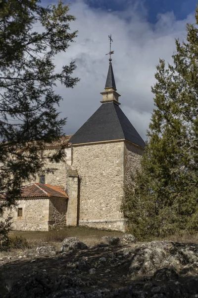 Kerk Oude Oude Stenen Toren Het Dorp — Stockfoto