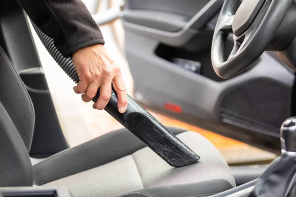 Asiento Coche Con Aspiradora —  Fotos de Stock