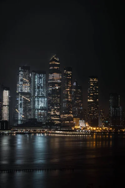 Vista Nocturna Ciudad Nueva York — Foto de Stock