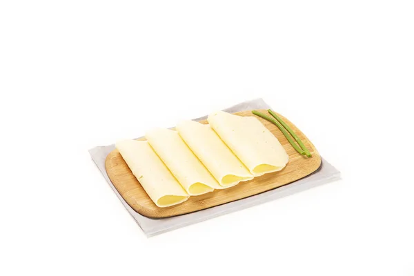 Manteiga Fatiada Sobre Fundo Branco — Fotografia de Stock