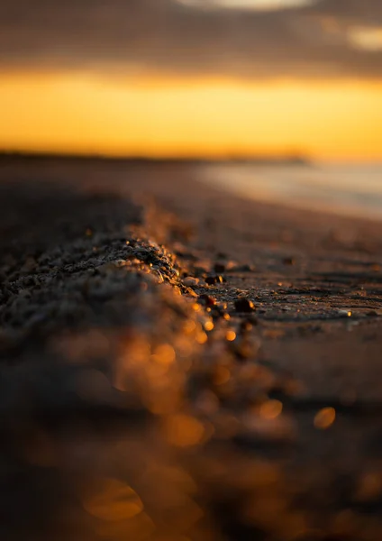 Vacker Solnedgång Stranden — Stockfoto