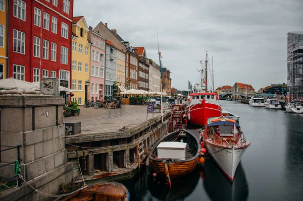 Πολύχρωμα Κτίρια Του Nyhavn Στο Copehnagen Δανία — Φωτογραφία Αρχείου