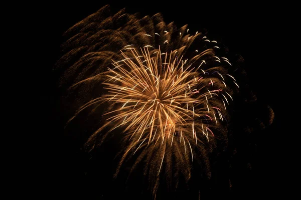 Fogos Artifício Fundo Céu Preto — Fotografia de Stock