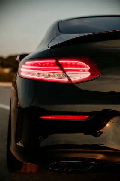 Faro Rojo Del Coche Primer Plano — Foto de Stock