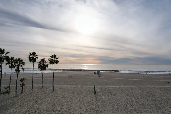 ヤシの木と青い空の美しいビーチ — ストック写真