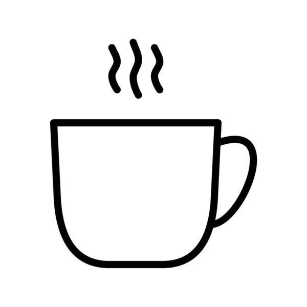 Εικονίδιο Φλιτζάνι Καφέ Σημάδι Ζεστού Ποτού Απομονωμένη Απεικόνιση Συμβόλων Περιγράμματος — Φωτογραφία Αρχείου